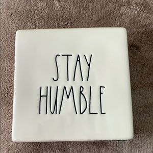 Rae Dunn “Work Hard” or “Stay Humble” glass sign